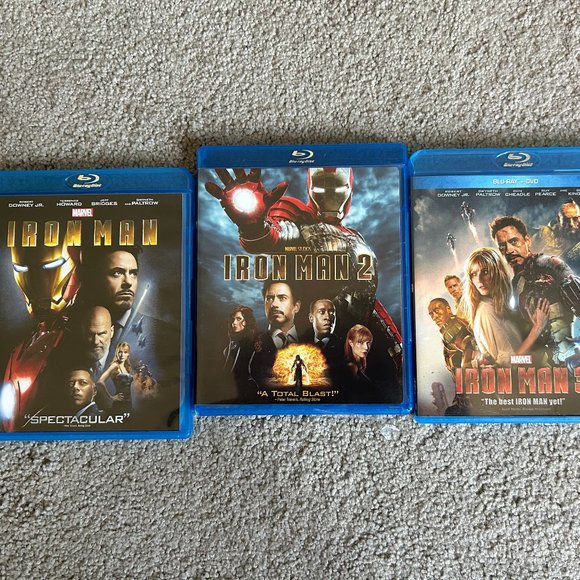 Iron Man Blu Ray+DVD Set of 3 - Picture 1 of 2